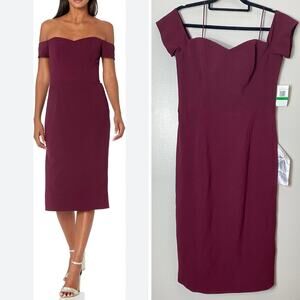 DRESS THE POPULATION DRESS BURGUNDY FALL WEDDING GUEST SHORT COCKTAIL FESTIVE